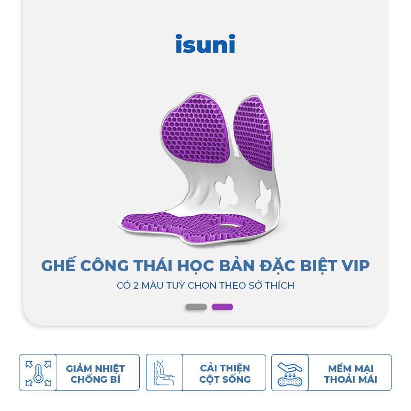 [BẢN ĐẶC CẤP] Ghế Bệt Tựa Lưng Isuni Chống Gù Lưng Ghế Công Thái Học Giảm Đau Mỏi Lưng
