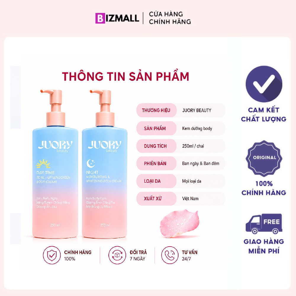 KEM DƯỠNG BODY JUORY 250ML, DƯỠNG TRẮNG, NÂNG TONE
