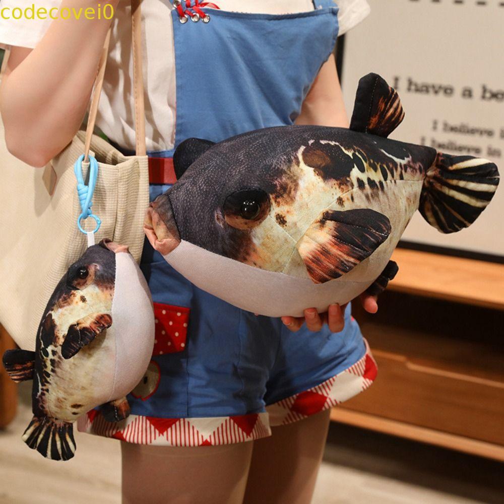 COSCOVEI Puffer Cá Sang Trọng Mặt Dây Chuyền, Thú Nhồi Bông Ngủ Búp Bê Mô Phỏng Puffer Cá Sang Trọng