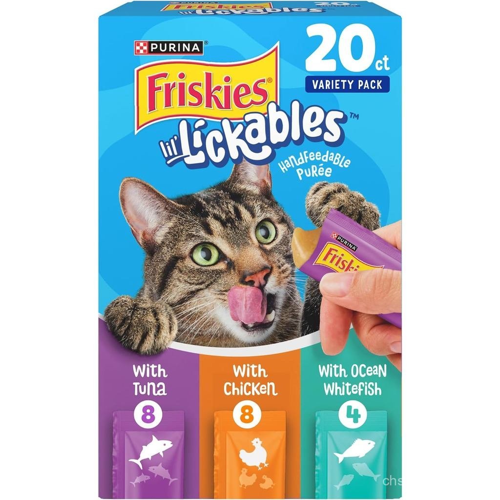 Purina Friskies Lil 'Lickables với gà, cá ngừ hoặc với Gói đa dạng cá trắng đại dương Đồ ăn cho mèo 
