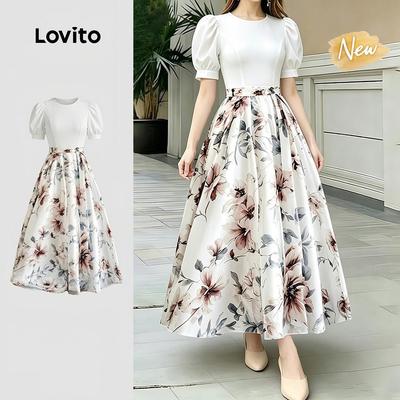 (New Arrival) Lovito Váy Boho có khóa kéo cho phụ nữ mùa xuân/hè DRK8P1D436