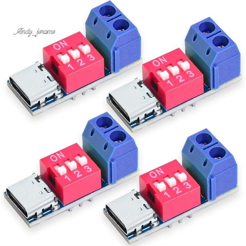 Mô-đun bảng kích hoạt PD / QC USB-C PD Trigger Sạc nhanh 12V Type-C Power Delivery Boost Bộ sạc tốc 