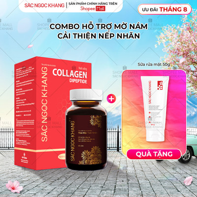 Bộ Trẻ Hóa Da Cao Cấp [Viên Uống Sắc Ngọc Khang ++ 60 Viên & Nước Uống Đẹp Da Collagen Dipeptide Sắc Ngọc Khang 15 Túi]
