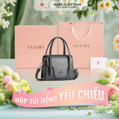 Bộ hộp quà YUUMY (Túi đeo chéo nữ YUUMY YN227 + Hộp quà YHQ2 + Túi giấy YTG2 + Túi rút BVR3838 + Thiệp cảm ơn YBT1)