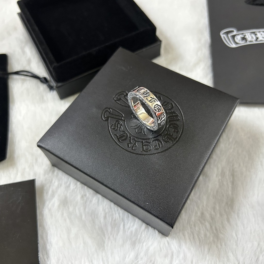 925Silver ring, eternity ring, trendy vintage distressed letter ring for men and women