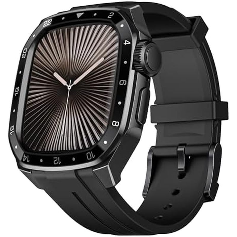 Dây đeo vỏ chắc chắn VeveXiao Tương thích với dây đeo Apple Watch Series 10 46mm, Dây đeo silicon th