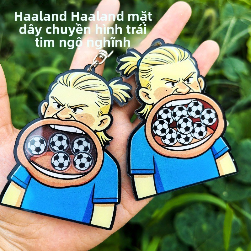 Móc khóa lắc lư hình ngôi sao Haaland, quà tặng học sinh, sản phẩm lưu niệm Haaland