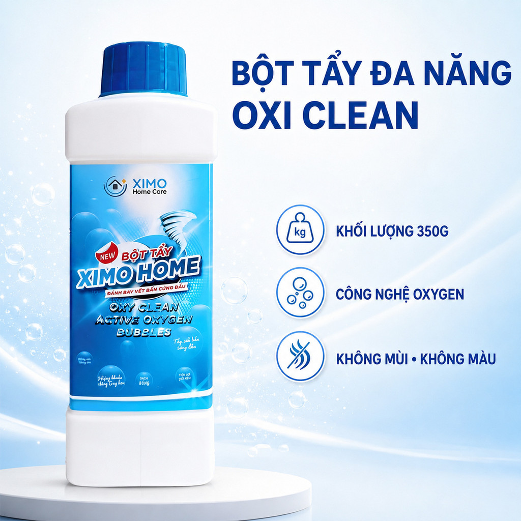 Bột Tẩy Vết Bẩn Đa Năng Oxi Clean Ximo Home, Tẩy Vết Bẩn, Nấm Mốc, Ố Vàng, Khử Khuẩn An Toàn 350g