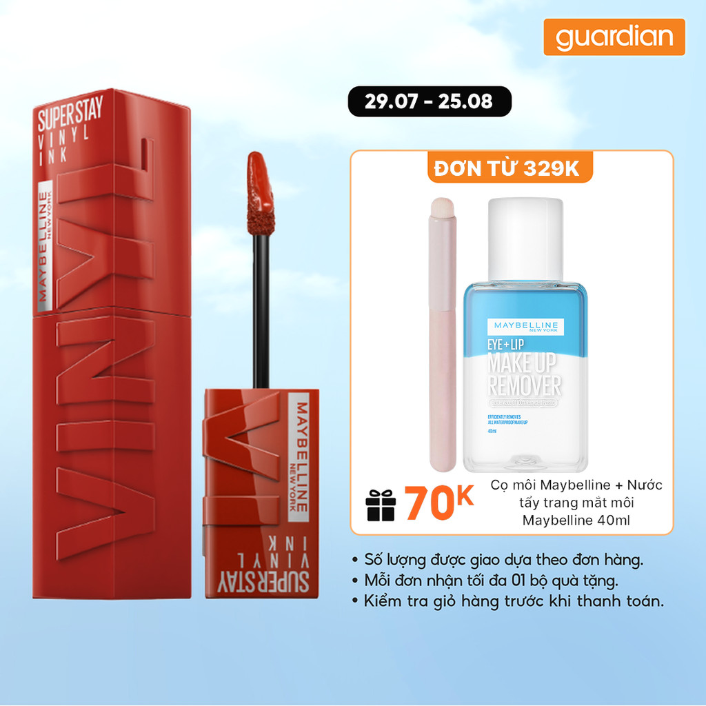 Son Kem Bóng Maybelline Super Stay Vinyl Ink #61 Risky Gạch Đun 4.2ml