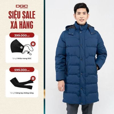 Áo khoác Nam dáng dài 3 lớp cản gió chống thấm nước, siêu nhẹ DGC - WAJKBB08M
