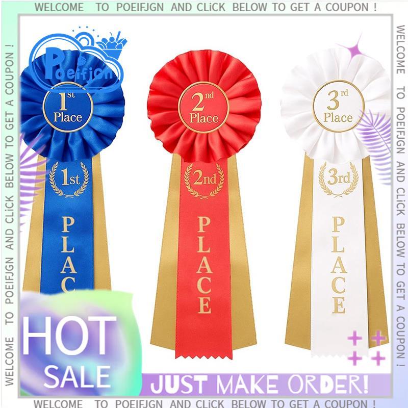 Bộ 3 Ruy Băng Giải Thưởng Bộ 1st 2nd 3rd, Satin Rosette Người Chiến Thắng Giải Thưởng Chiến Thắng