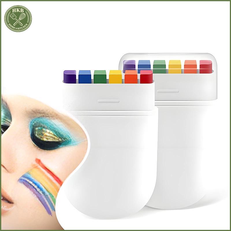 [SH] 6 Màu Sắc Rainbow Face Body Painting Sti Painting Cream Lâu Dài Thân Thiện Với Da Hình Xăm Màu 
