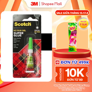 Keo dán đa năng 3M™ Scotch®, siêu dính, trong suốt, dạng loãng, mau khô, 1 tuýt, 2g, Dán được nhiều chất liệu