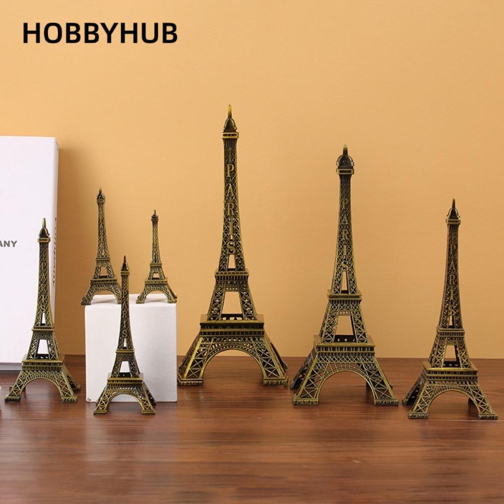 Mô hình tháp Eiffel HOBBYHUB, Thiết kế tinh tế Tượng tháp Eiffel 7 kích cỡ, có hộp Đồng Kim loại Thá