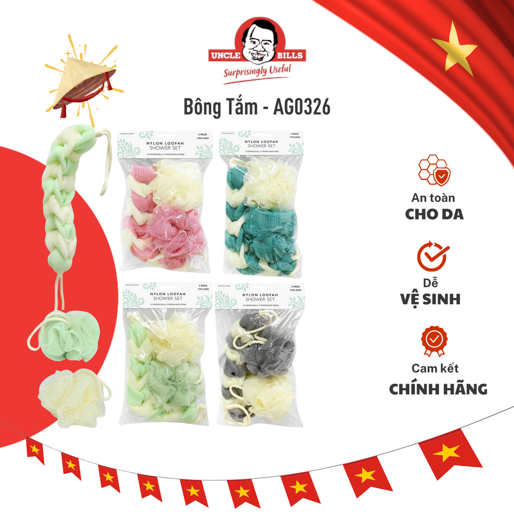 Bông Tắm 3 Cái UNCLE BILLS AG0326