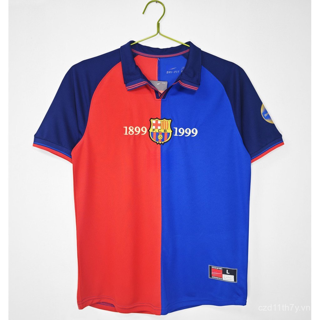 Retro 1899-1999 Barcelona Kỷ niệm 100 năm Áo bóng đá Barca Retro Jersey