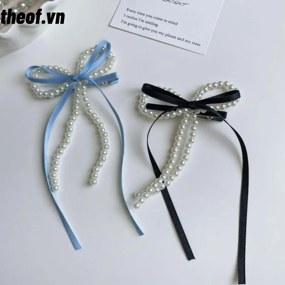 THEOF Fairy Barrettes, Bowknot Design Back Head Clip Ribbon Barrettes, thời trang nữ Barrettes Phong