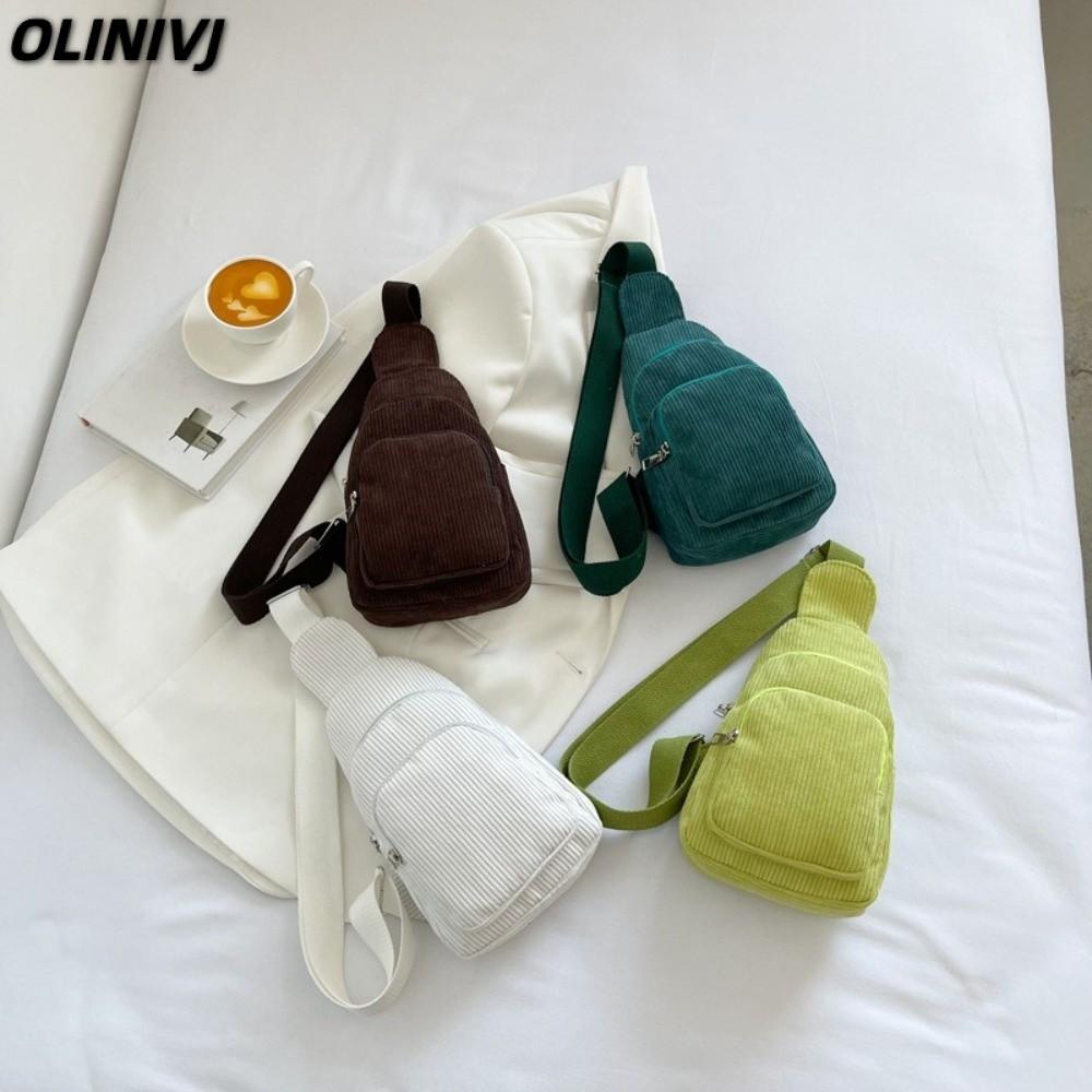 Túi đeo vai đeo chéo OLINIVJ, Dây đeo có thể điều chỉnh Thiết kế nhiều túi Túi đeo ngực, Vải vải nhung đa năng thực tế Kích thước nhỏ gọn Túi nhiều túi đeo thông thường