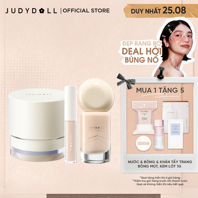 [COMBO 3] Kem Lót Che Khuyết Điểm Kem Nền JUDYDOLL Dưỡng Ẩm Nâng Tone Che Phủ Cao Mịn Lì Lâu Trôi 24H