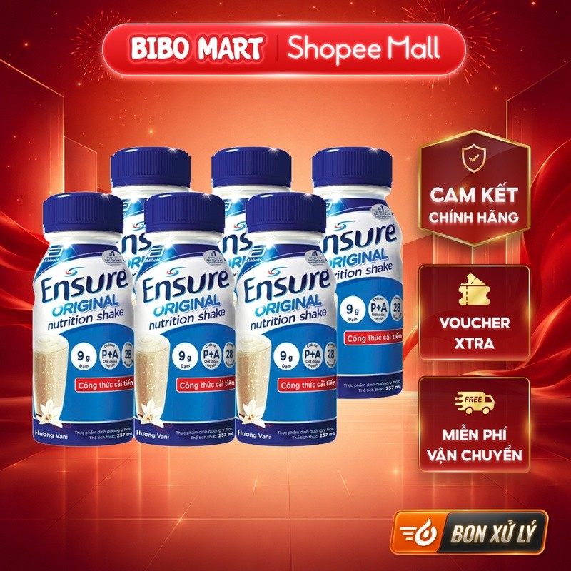 [KOL] Sữa Nước Ensure Vani 237ml (6 Chai/Lốc) - BM001.1
