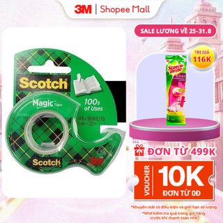 Băng keo đa năng 3M™ Scotch®, trong suốt, dính siêu tốt, viết lên được, 19.05mmx7.62m, Đa năng, sửa chữa các tài liệu