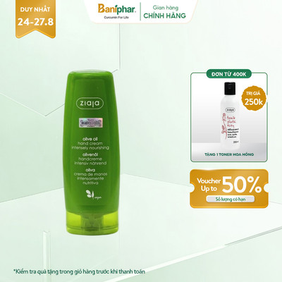 Kem dưỡng da tay & móng Ô Liu Ziaja dưỡng ẩm da mềm mịn, giúp móng chắc khỏe 80ml