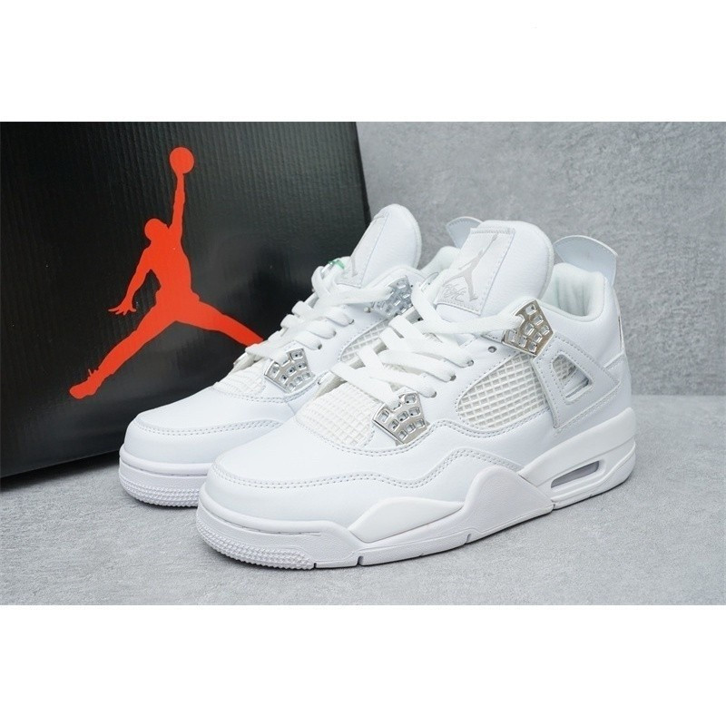 UK 12 Jordan 4 Jordan 4 Giày bóng rổ tiền nguyên chất retro màu trắng nq3w 8lsu