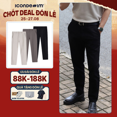Quần Kaki Nam ICONDENIM Ống Ôm Fundamental Form Slim QKID0032