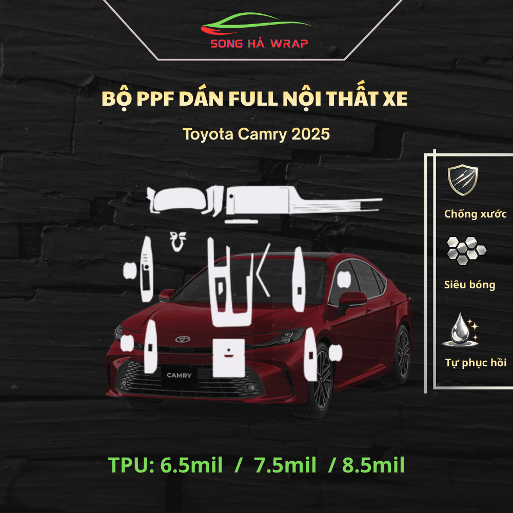 Toyota Camry 2025: Full nội thất tặng dán hõm,Dán PPF bảo vệ nội thất, chống xước và luôn bóng đẹp