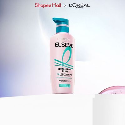 Dầu xả nhẹ bồng mái tóc 72H Elseve HA Pure cho da đầu dầu hoặc Moist cho da đầu khô 375ML
