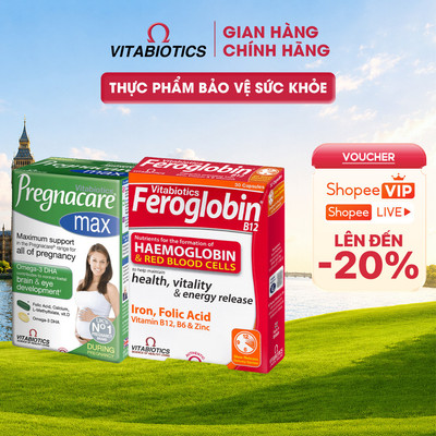 Bộ Dưỡng Chất Cho Mẹ Bầu & Cho Con Bú TPBVSK Pregnacare Max và Feroglobin B12 Capsules Vitabiotics