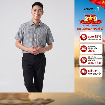 Áo Sơ mi nam cộc tay May 10 form RegularFit mã 010126001 1