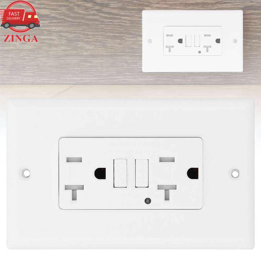 Zinga Fafeicy GFCI Outlet Ổ cắm thông minh trên tường ABS 20A Nguồn 125V cho văn phòng tại nhà