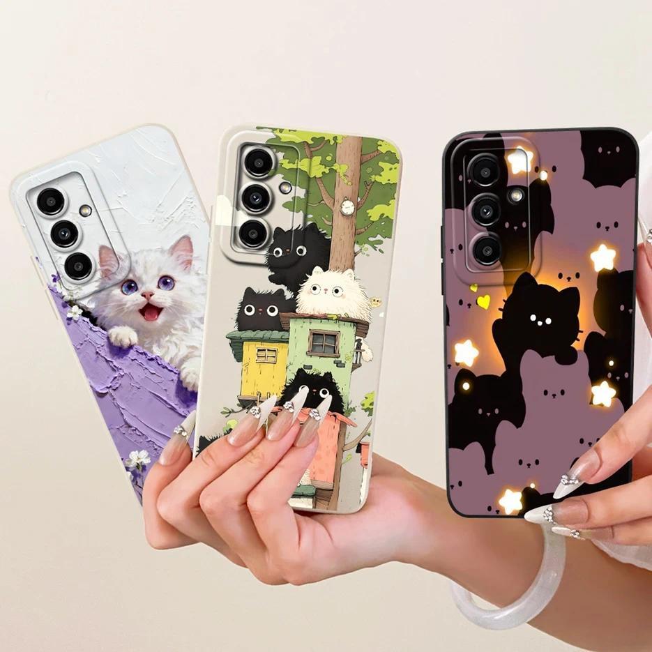Dành Cho Samsung Galaxy A04s Ốp Lưng SM-A047F Mèo Dễ Thương Thời Trang Hoạt Hình Bao Mềm TPU Ốp Lưng