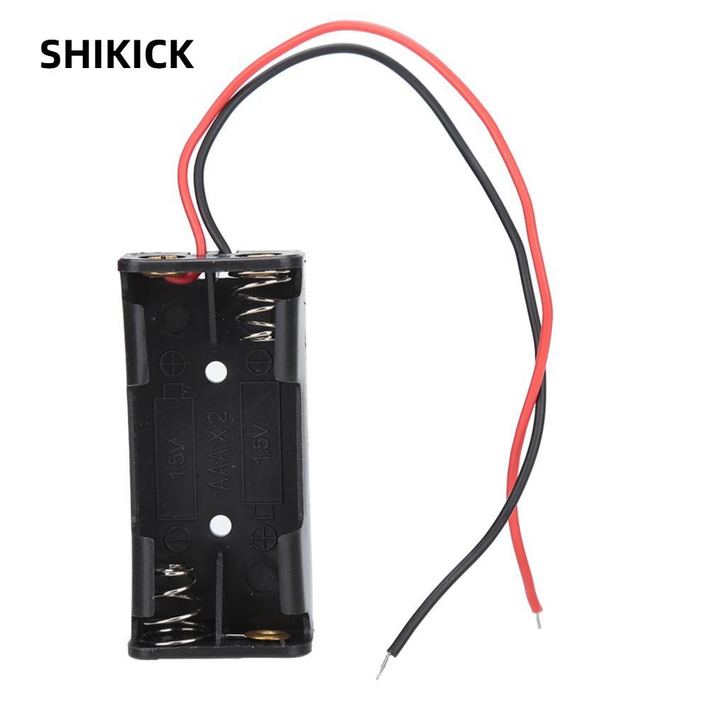 SHIKICK 10 Cái Giá đỡ pin AAA 3 × 1.5V, có dây 15cm PP 2 × 1.5V Giá đỡ pin AAA, Giá đỡ 2 × 1.5V AAA 