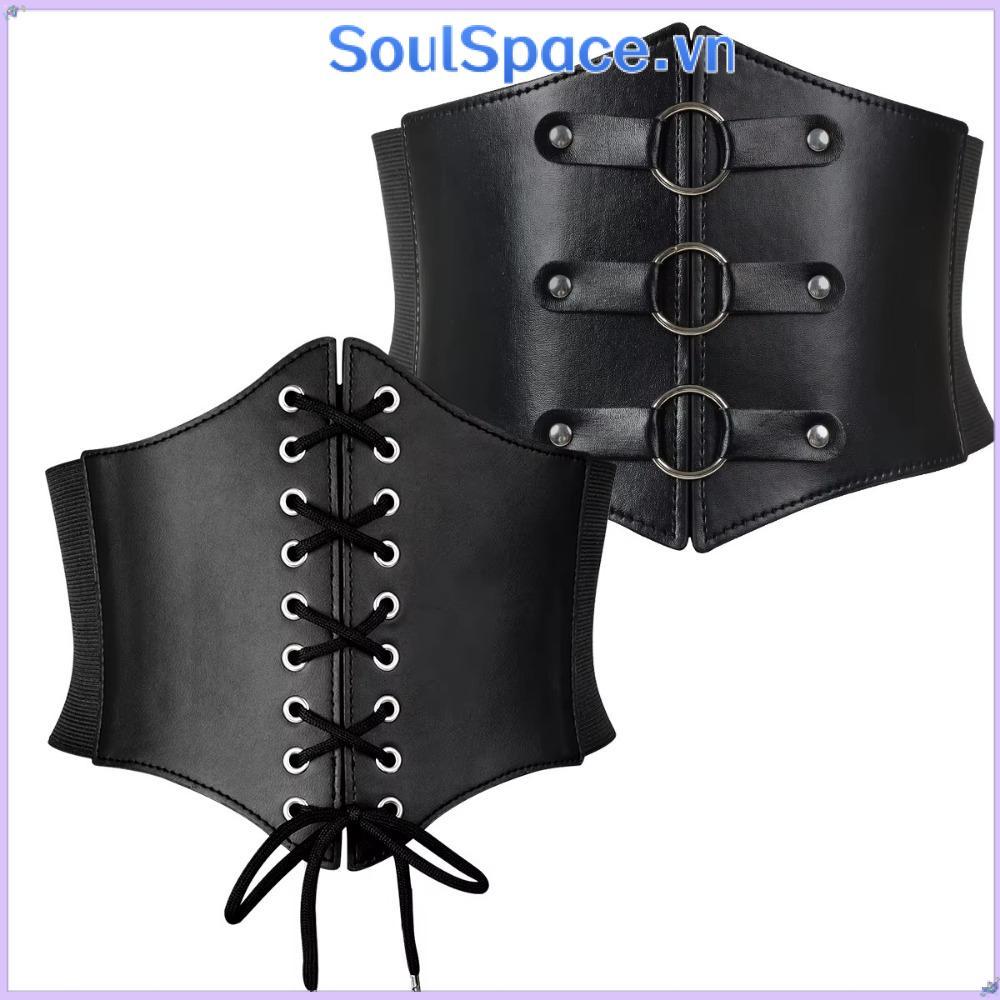 SOULSPACE Corset Belt Bandage, Thắt lưng cao siêu rộng bằng da Pu, Corset co giãn đa năng dành cho n