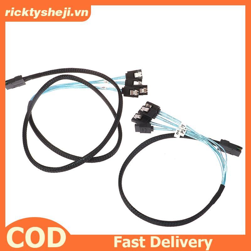 Cáp Heji SAS SATA Mini-SAS SFF-8087 Đến 4 Cáp SATA Mini SAS 4i SFF8087 36P Đến 4 Cáp SATA 7P 12Gbps 