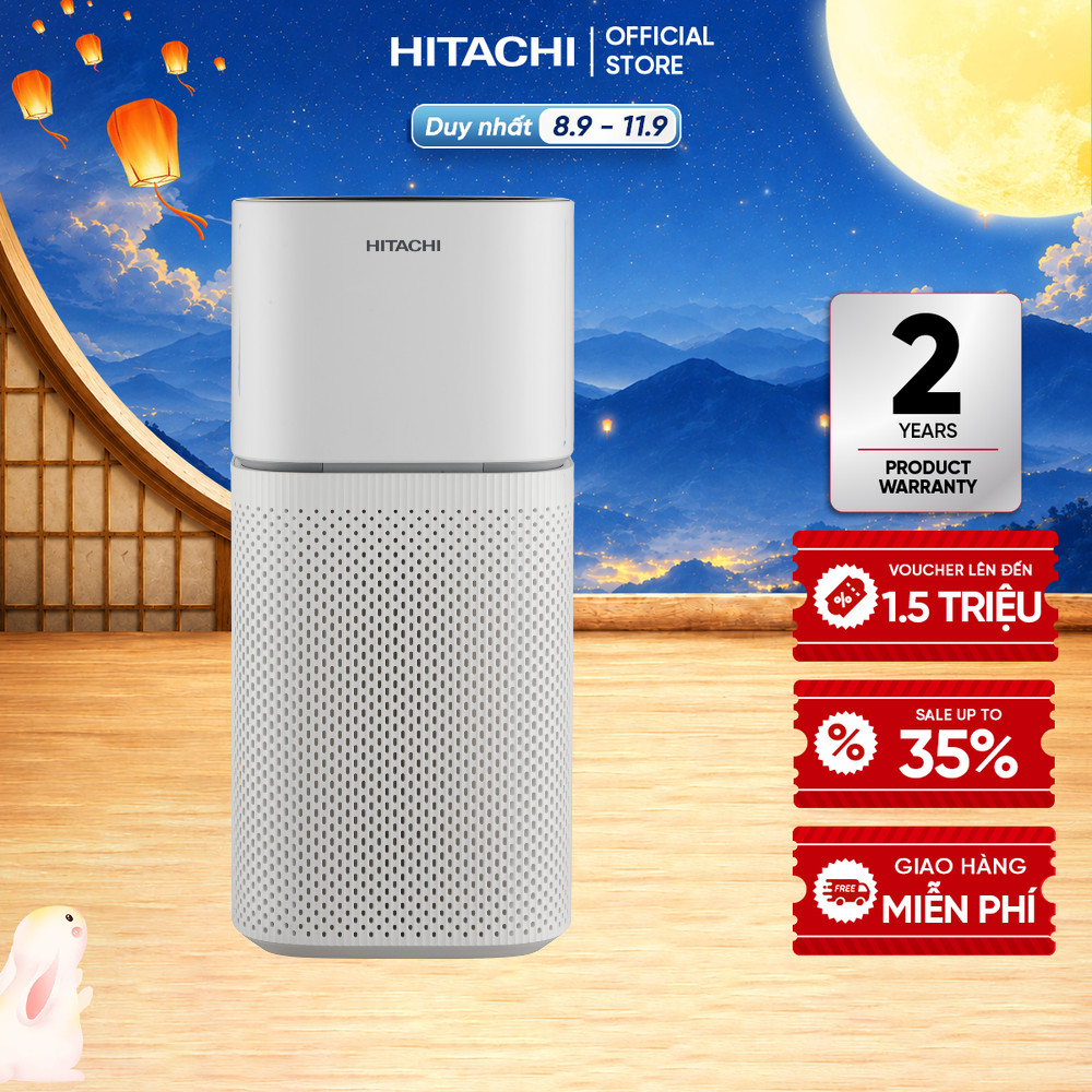 Máy lọc không khí Hitachi 48 m² EP-TZ50, hút khí 360°, lọc bụi mịn, phấn hoa, lông thú cưng, khử mùi