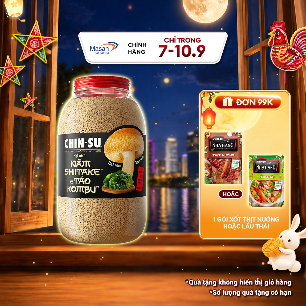 [Chọn loại] Hạt Nêm CHIN-SU Nấm Shiitake & Tảo Kombu Hộp 450g