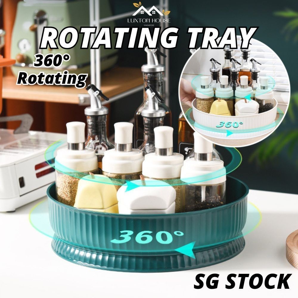 Kitchen Tray Storage Organizer Rotating Tray Rack Seasoning Spice Rack Tray Rotary Organiser Kitchen