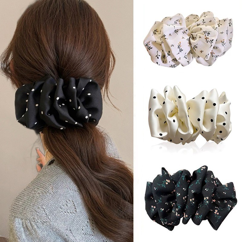 1 Chiếc Kẹp Chuối Lớn Chấm Bi Cho Nữ Bé Gái, Băng Đô Quấn Tóc Quá Khổ Phụ Kiện Tóc, Hoàn Hảo Cho Đuô