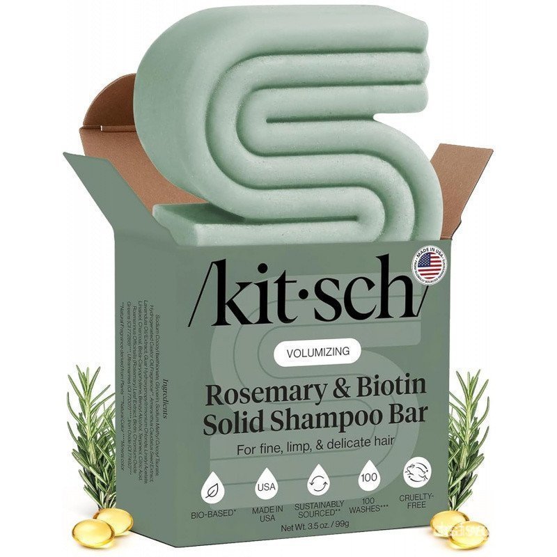 KitschRosemary & BiotinShampooBar-ForHairGrowth, Tăng cường, Làm dày & VolumizingShampooforWomenandM