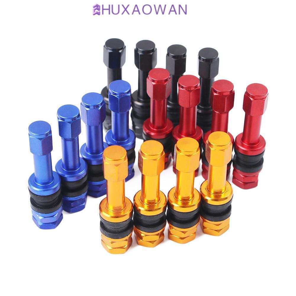 ZHUXAOWAN TR48E Không săm Xe Bánh Xe Máy Đỏ 4 Chiếc Xe Đạp Van Mũ Bụi
