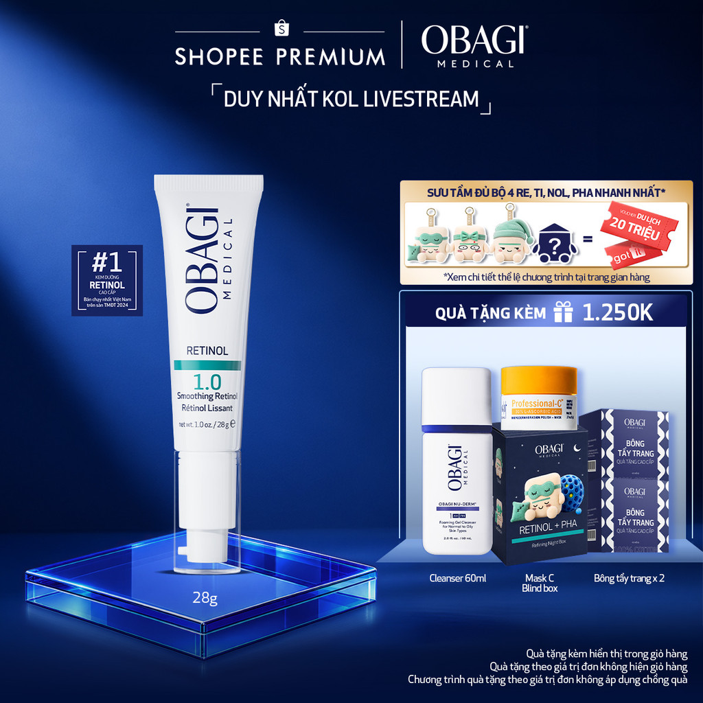 [Hannah x Obagi] Kem Dưỡng Làm Mờ Nếp Nhăn & Làm Đều Màu Da Obagi Retinol 1.0 (28g)