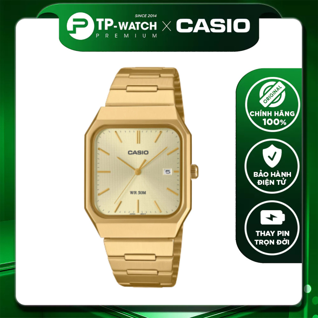Đồng hồ nam dây thép Casio MTP-B185G-9AVDF Size 32.5mm - Chống nước 50m | Casio nam MTP-B185G-9A