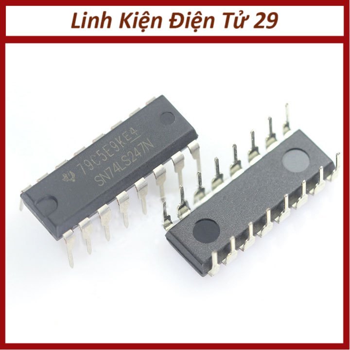 IC điều khiển 74LS247 BCD to 7 chân cắm DIP16