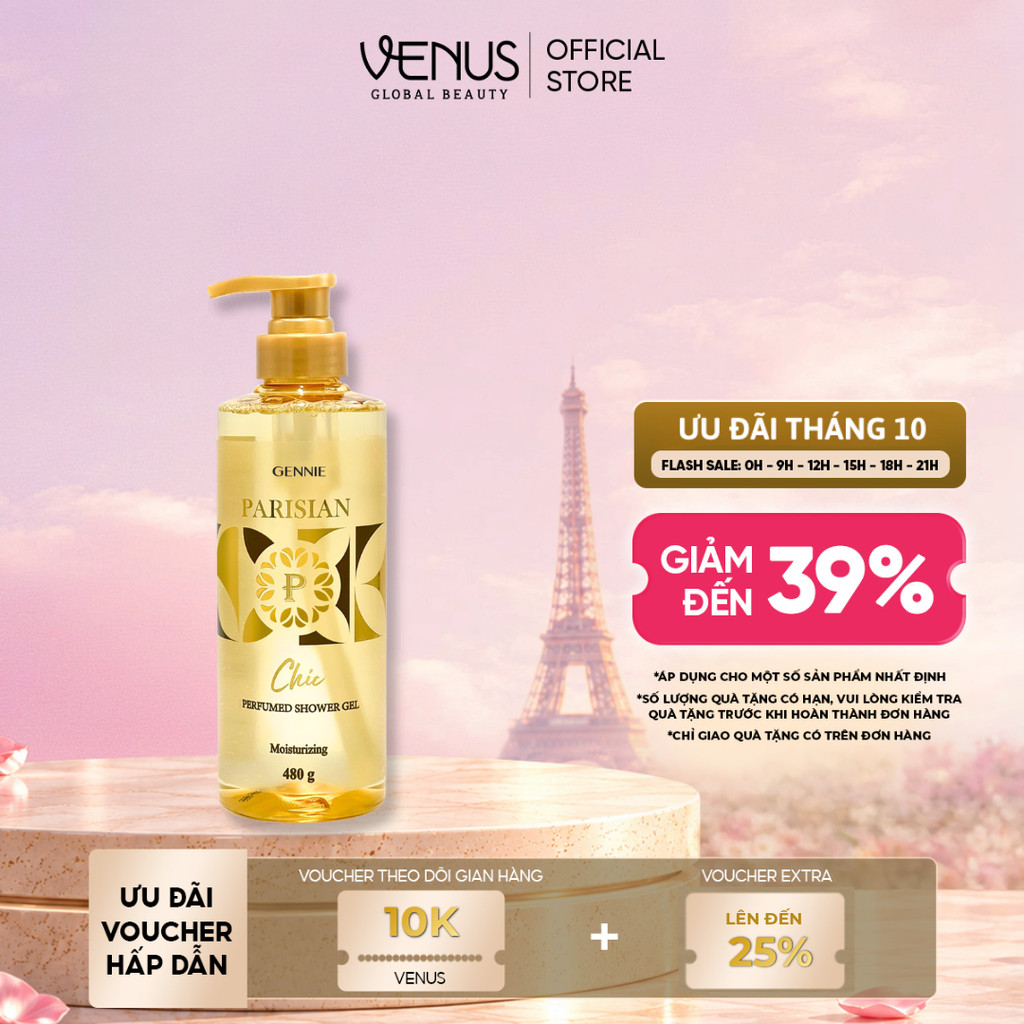 Sữa tắm Nước hoa Nữ Gennie Parisian 480ml hương thơm sang trọng, quyến rũ