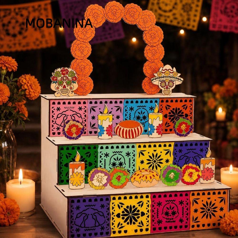 MOBANINA Day Of The Dead Altar, Hộp bóng gỗ thủ công bằng gỗ, Thiết kế hộp bóng truyền thống Thân th