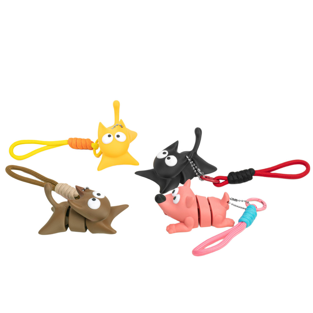 3d In Papa Papa Papa Papa Mi Khớp Di Động Schoolbag Mặt Dây Chuyền Nhỏ Móc Khóa Động Vật Mô Hình Đồ 