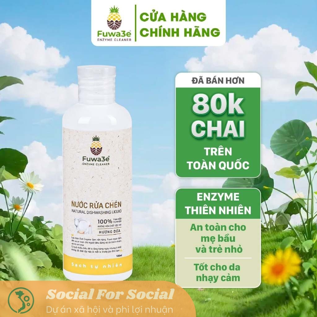 [Hỏa tốc] [Mua 2 giảm 10%] Nước Rửa Chén Hữu Cơ Fuwa3e Organic Enzyme Sinh Học  An Toàn Cho Bé Bảo Vệ Da Tay